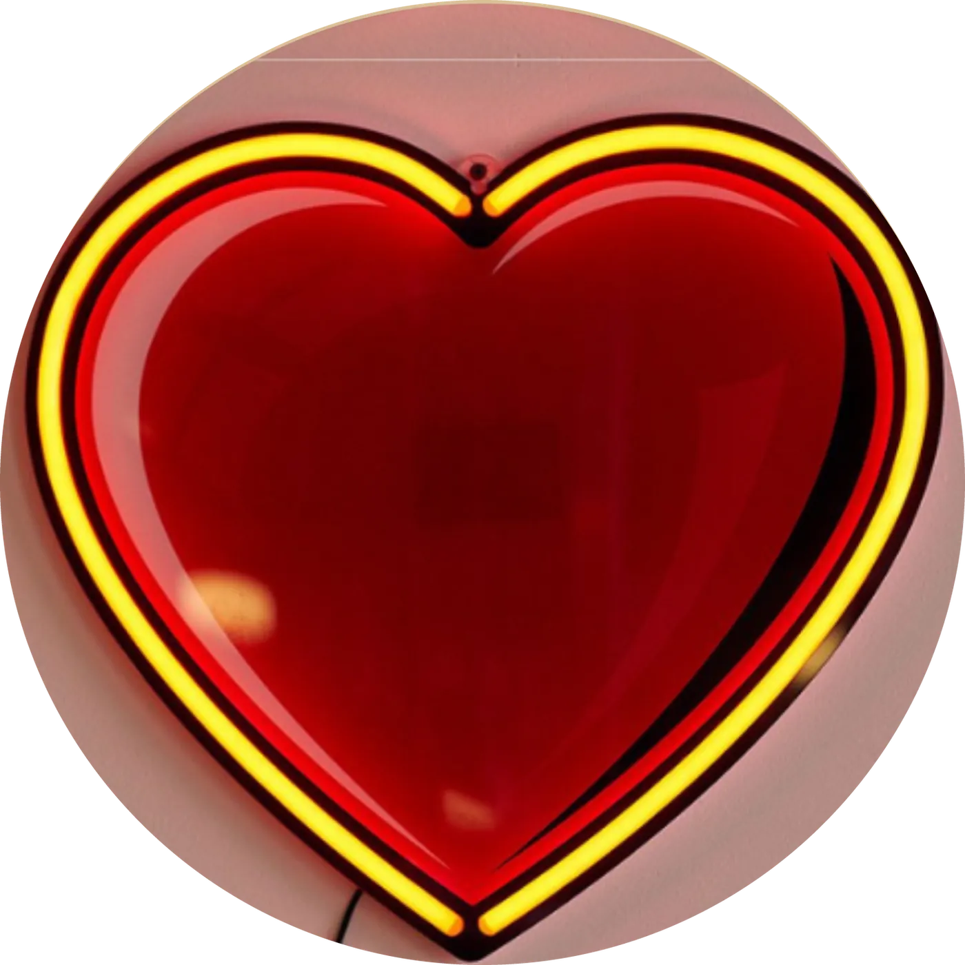 Een rood neon hart